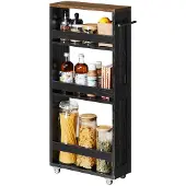 Vasagle Rollwagen, Nischenregal, Aufbewahrungswagen, 40 x 15 x 86,5 cm