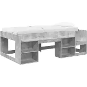 Syfax Kinderbettgestell mit Stauraum Betongrau 80 x 200 cm