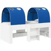 Syfax Bett mit Tunnel 4 pcs Weiß und Blau Holzwerkstoff