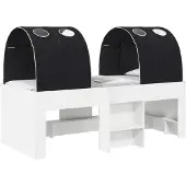Syfax Bett mit Tunnel 4 pcs Weiß und Schwarz Holzwerkstoff