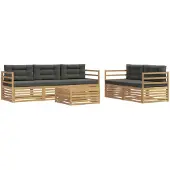 Syfax Outdoor-Sofagarnitur 6 pcs Weiß und Anthrazit