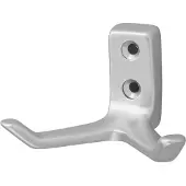 Hermeta Mantelhaken 0033 zweifach Ausladung 55 mm Aluminium silberfarbig eloxiert Höhe 43 mm