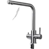 OEM Küchenarmatur, Edelstahl, Doppelgriff, zeitgemäßes Design, ssd001 gebürstet, G1/2