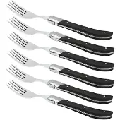 Laguiole by Hâws Laguiole Steak Gabel Schwarz 6 Stück