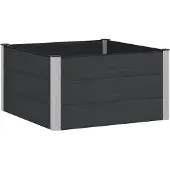vidaXL Hochbeet Schwarz 100 x 100 x 54 cm WPC und Aluminium