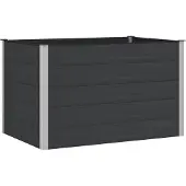 vidaXL Hochbeet Schwarz 150 x 100 x 91 cm WPC und Aluminium
