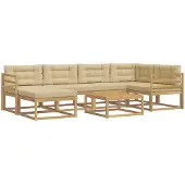 vidaXL Outdoor-Sofagarnitur 7 stk. Weiß und Beige