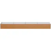 vidaXL Hochbeet Hellbraun 390 x 100 x 36 cm Verzinkter Stahl
