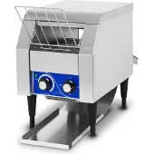 VERTES Durchlauftoaster Toaster mit Laufband aus Edelstahl (1340W, 230V, Gastro Profi für Toast und Burger Buns, Zugabefach, 2 Ausgabefächer)