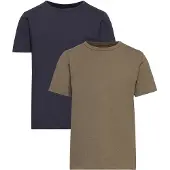 Minymo T-Shirt - 2er-Pack - Dark Olive - - 10 Jahre (140) - T-Shirts