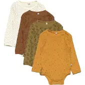Pippi Baby Bodys l/ä - 4er-Pack - Lametta - - 56 - Body L/Ä