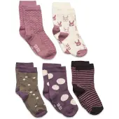 Minymo Socken - 5er-Pack - Ochid Haze m. Muster - - 35/38 - Socken