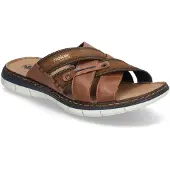 Rieker Herren Sandale Pantolette mit Lederdecksohle 25199, Größe:45 EU, Farbe:Mehrfarbig
