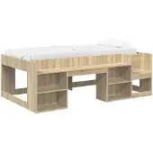 Syfax Kinderbettgestell mit Stauraum Sonoma-Eiche 90 x 200 cm