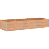 vidaXL Hochbeet Braun 300 x 100 x 54 cm WPC und Aluminium