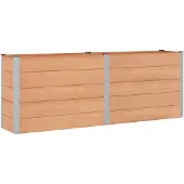 vidaXL Hochbeet Braun 250 x 50 x 91 cm WPC und Aluminium
