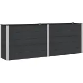 vidaXL Hochbeet Schwarz 250 x 50 x 91 cm WPC und Aluminium