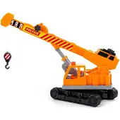 Polesie Raupenkran Kinder Spielzeug MONOLITH Mobilkran orange Baustellen Fahrzeug +3J
