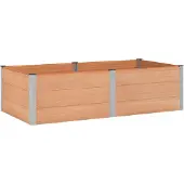 vidaXL Hochbeet Braun 200 x 100 x 54 cm WPC und Aluminium