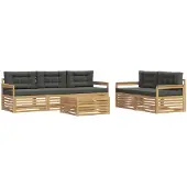 Syfax Outdoor-Sofagarnitur 6 pcs Weiß und Anthrazit