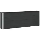 vidaXL Hochbeet Schwarz 200 x 30 x 72 cm WPC und Aluminium
