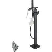OEM Badewannen-Duscharmatur, bodenmontiert, mit zwei Griffen, Matte Schwarze B