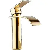 OEM Waschtischarmatur, Gold-Finish, Wasserfall-Design, gold kurz