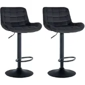 CLP 2er Set Barhocker Tover Samt schwarz