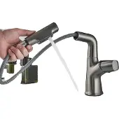 OEM Waschtischarmatur, Keramikkartusche, 360-Grad-Drehung, grau