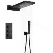 OEM Duscharmatur Set, Thermostatmischer, Wandmontage-Design, Schwarz