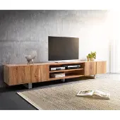 DELIFE Lowboard Live-Edge 300 cm Akazie Natur 4 Türen 2 Fächer