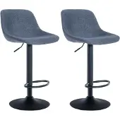 CLP 2er Set Barhocker Loft Stoff blau