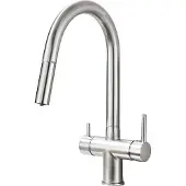 OEM Küchenarmatur, Dual-Handle, Ausziehbare Sprühfunktion, Bürstetes Nickel