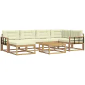 vidaXL Outdoor-Sofagarnitur 7 stk. Weiß und Creme