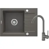 Deante Granite sink with 1-bowl faucet with drainer