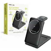 Mobile Origin 3-in-1 faltbarer Qi2-Ladegerät, schwarz
