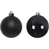 Ksd 6 Weihnachtskugeln schwarz glänzend-matt 80 mm (zwart)