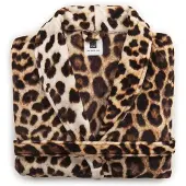 Zohome Bademantel Leopard Lang Brown-L
