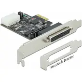 DeLOCK PCI Express x1 Karte zu 2 x Seriell RS-232 mit Spannungsversorgung 5 V / 12 V, PCIe, Seriell, Niedriges Profil, RS-232, Schwarz, 230,4 Kbit/s