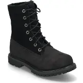 Timberland für Damen. TB18149A0011 Lederstiefel Authentic Mid Warm schwarz (41 W), Wohnung, Schnürsenkel, Lässig