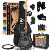 Pyle E Gitarre Set – Electric Guitar Set mit Verstärker 10 Watt – Gitarre 4/4 aus Holz Massiv für Kinder & Erwachsene inkl. Tasche, Kabel, Stimmgerät