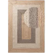 Hanse Home Teppich "Juno Fusion Juteteppich" rechteckig 9 mm Höhe Jute, Shape, Handgemacht, Wohnzimmerteppich, Naturteppich, Wohnzimmer
