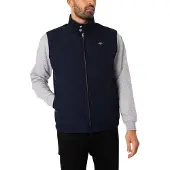 Gant für Herren. 7006341 Windjacke gesteppte Windjacke Weste navy (S), Lässig, Polyester, Ärmellos / Hosenträger, Marine