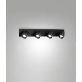 FABAS LUCE Modo 4-flammiger Deckenstrahler, Gehäuse aus Aluminiumdruckguss, schwarz, GU10-Fassung, ideal für die Innenbeleuchtung, modern