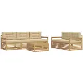 Syfax Outdoor-Sofagarnitur 6 pcs Weiß und Beige