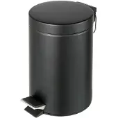 Geesa Tretmülleimer Hotel, Kosmetikeimer 3l + Kübel, Edelstahl schwarz matt