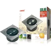 Ranex 5000.198 Solar Bodeneinbaustrahler, viereckig, Außen-Bodenbeleuchtung, Edelstahl, IP67, Garten, 1 Glühbirne(n), LED