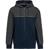 WK. Designed To Work Recycelte Kapuzen-Fleecejacke mit Reissverschluss