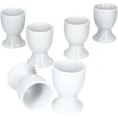 MamboCat 6er Set LOTTA Eierbecher weiß Porzellan 4,8cm