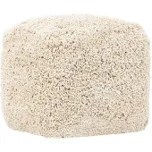 MUST Living Pouf Celeste aus Stoff, modern gepolstert, beige, quadratisch, bequem für Dein Zuhause